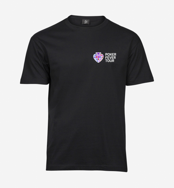 Obrazek POKER FEVER TOUR - Koszulka Czarna, Małe Logo