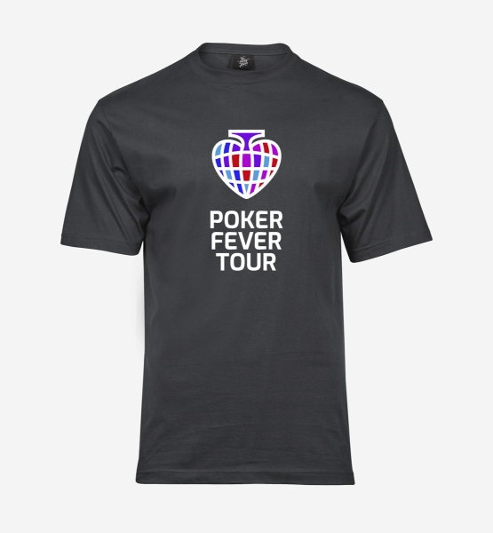 Obrazek POKER FEVER TOUR - Koszulka Szara Ciemna, Duże Logo