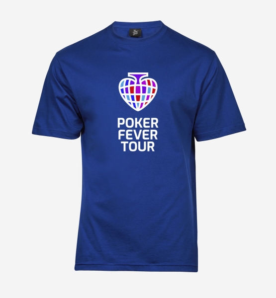 Obrazek POKER FEVER TOUR - Koszulka Królewski Niebieski, Duże Logo