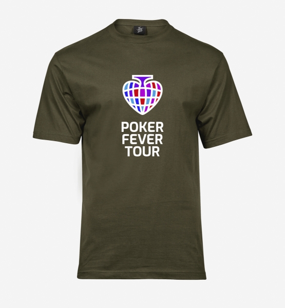 Obrazek POKER FEVER TOUR - Koszulka Oliwkowa, Duże Logo