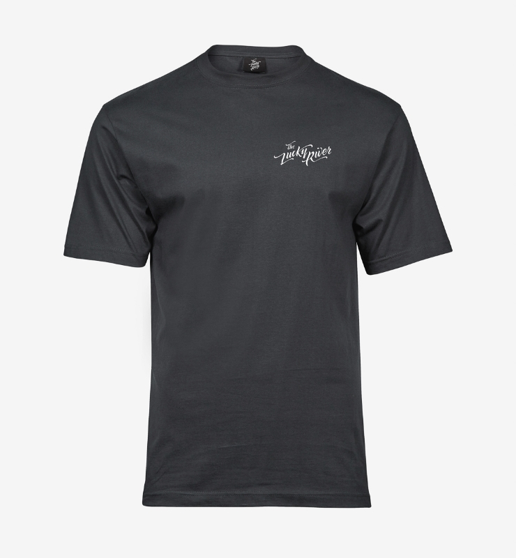 Obrazek THE LUCKY RIVER - Koszulka Ciemna Szara, Małe Logo