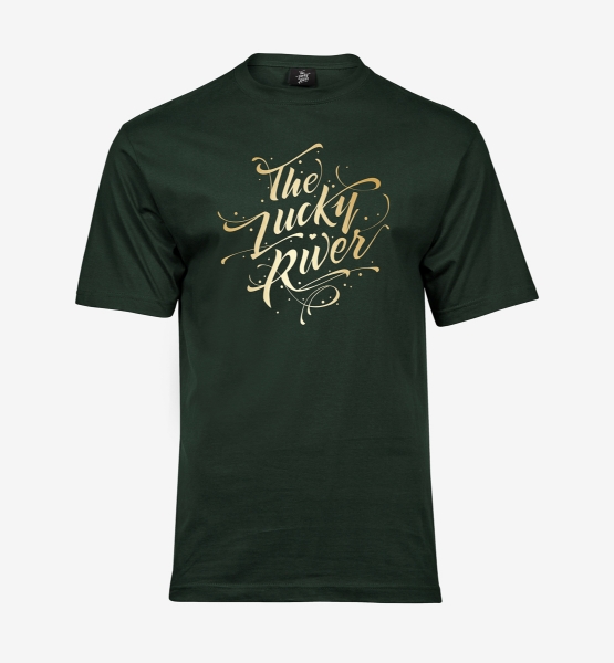 Obrazek THE LUCKY RIVER - Koszulka Butelkowa Zieleń, Duże Logo