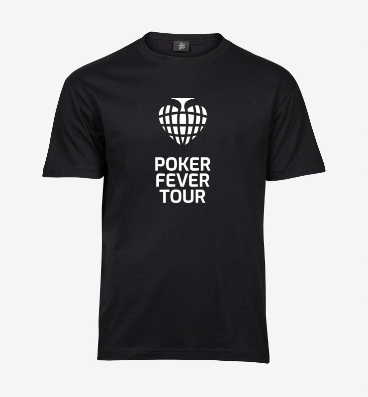 Obrazek POKER FEVER TOUR - Koszulka Czarna, Duże Logo Białe