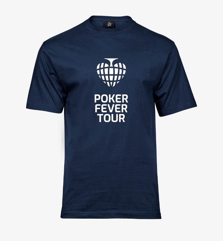 Obrazek POKER FEVER TOUR - Koszulka Granatowa, Duże Logo Białe