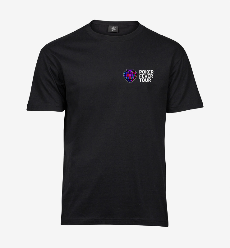 Obrazek POKER FEVER TOUR - Koszulka Czarna, Małe logo