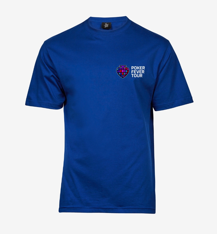 Obrazek POKER FEVER TOUR - Koszulka Królewski Niebieski, Małe Logo