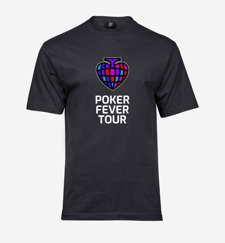 Obrazek POKER FEVER TOUR - Koszulka Szara Ciemna, Duże Logo