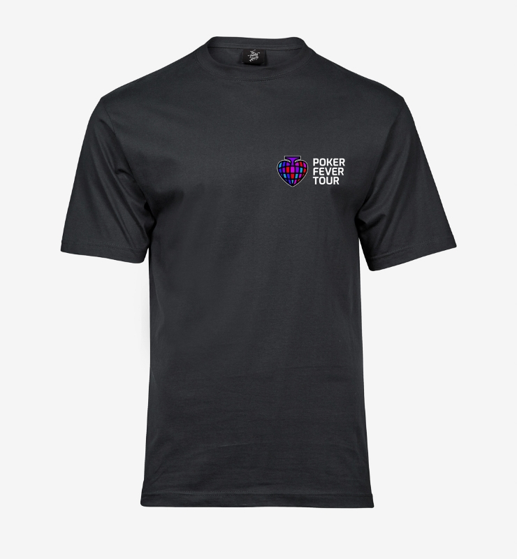 Obrazek POKER FEVER TOUR - Koszulka Szara Ciemna, Małe Logo