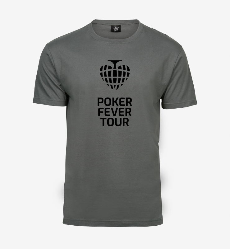 Obrazek POKER FEVER TOUR - Koszulka Stalowa, Duże Logo Czarne