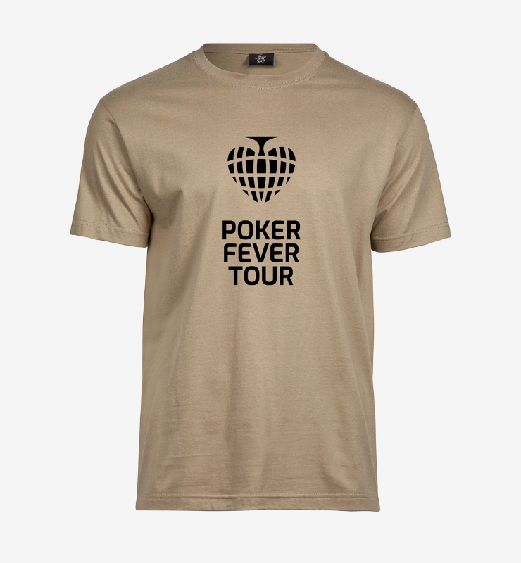 Obrazek POKER FEVER TOUR - Koszulka Khaki, Duże Logo Czarne