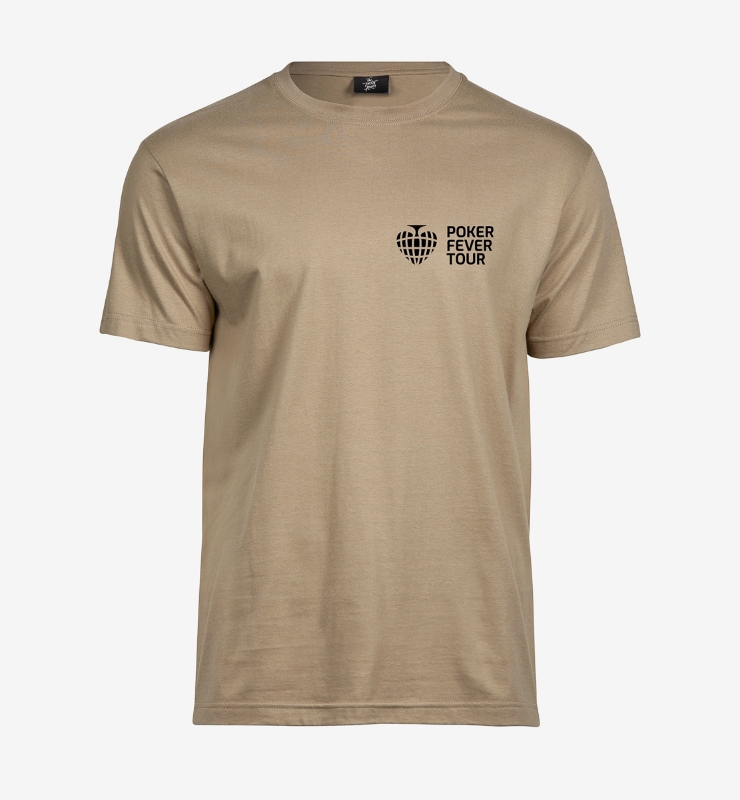 Obrazek POKER FEVER TOUR - Koszulka Khaki, Małe Logo Czarne