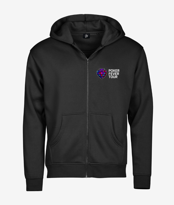 Obrazek POKER FEVER TOUR - Bluza z kapturem na zamek, Czarna