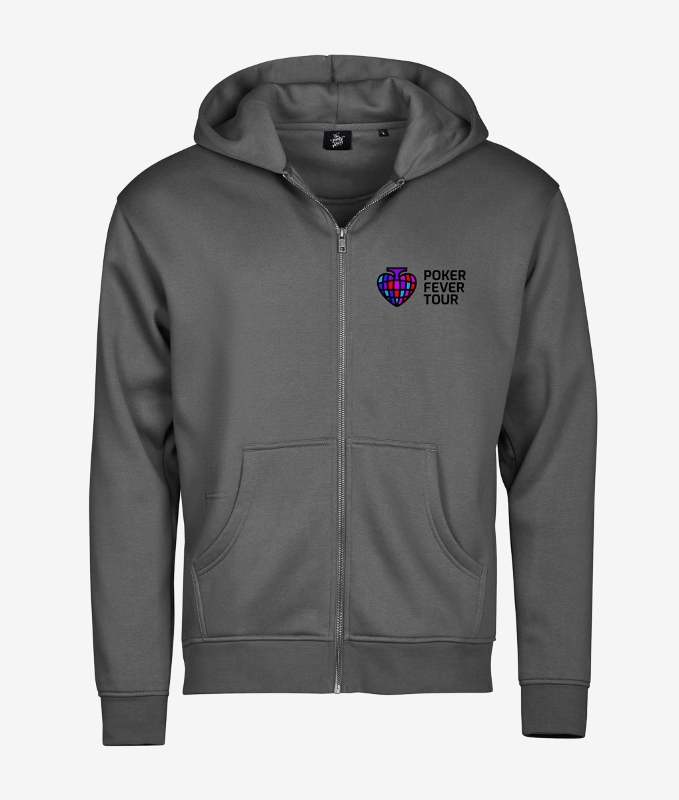 Obrazek POKER FEVER TOUR - Bluza z kapturem na zamek, Stalowa