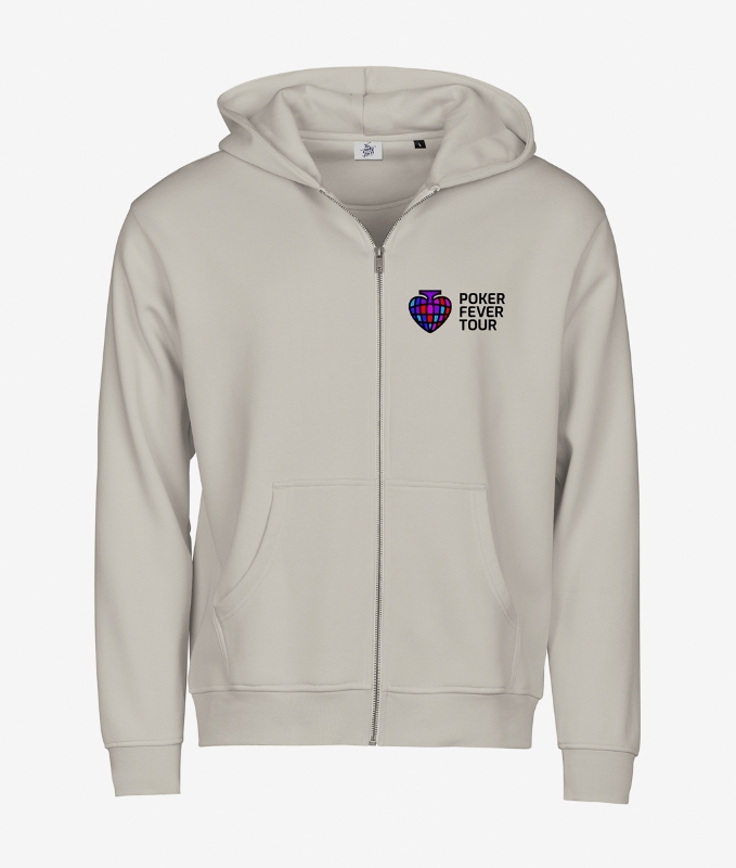 Obrazek POKER FEVER TOUR - Bluza z kapturem na zamek, Beżowa
