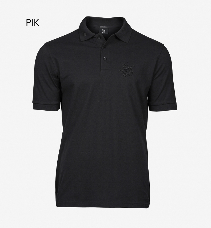 Obrazek THE LUCKY RIVER - Koszulka Polo Czarna HAFT