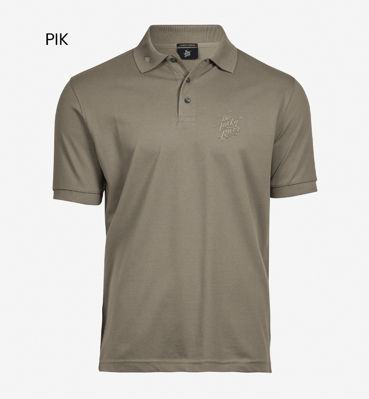 Obrazek THE LUCKY RIVER - Koszulka Polo Khaki HAFT