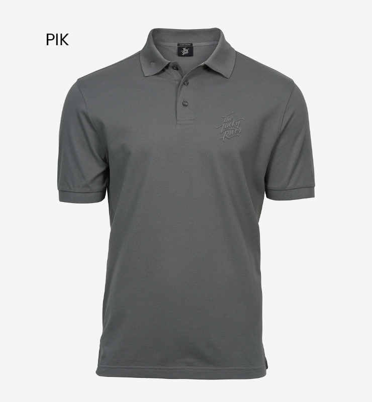 Obrazek THE LUCKY RIVER - Koszulka Polo Stalowa HAFT