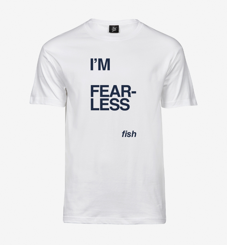 Obrazek FEARLESS FISH - Koszulka Biała