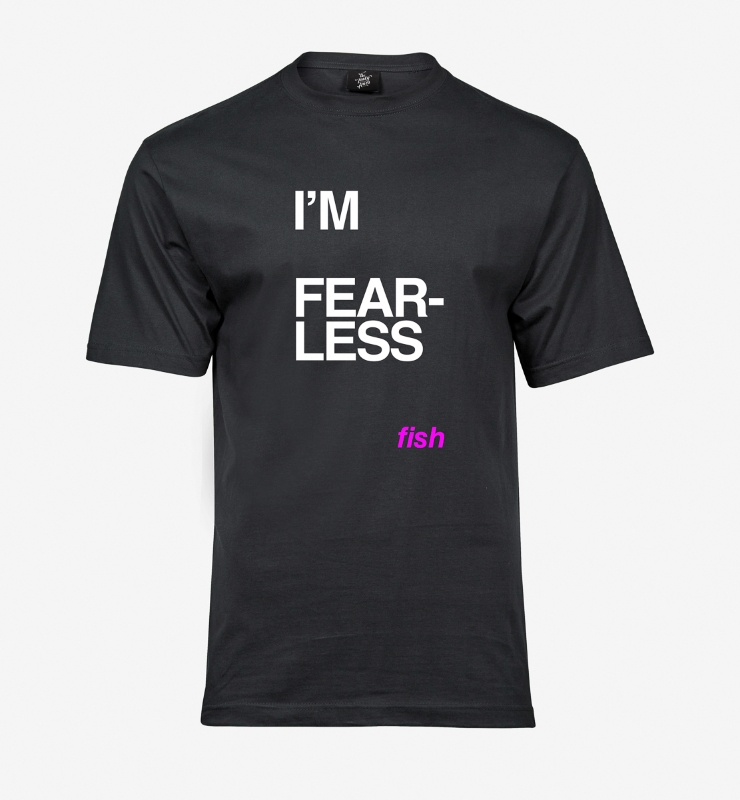 Obrazek FEARLESS FISH - Koszulka Ciemna Szara